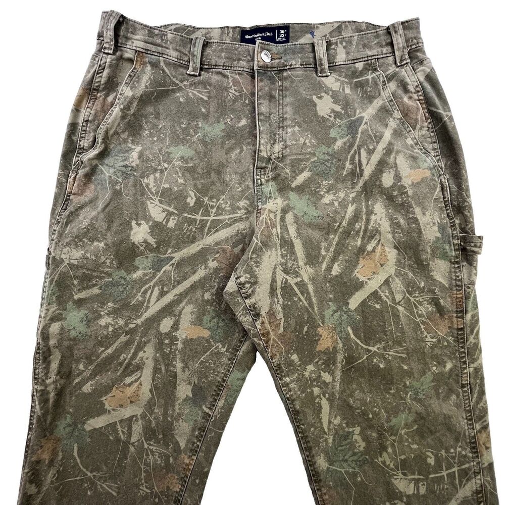 Abercrombie & Fitch Cargo Pants Mens 36x32 (Fits 36x31) Camo Loose Utility